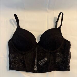 Black Lace Corset Bra